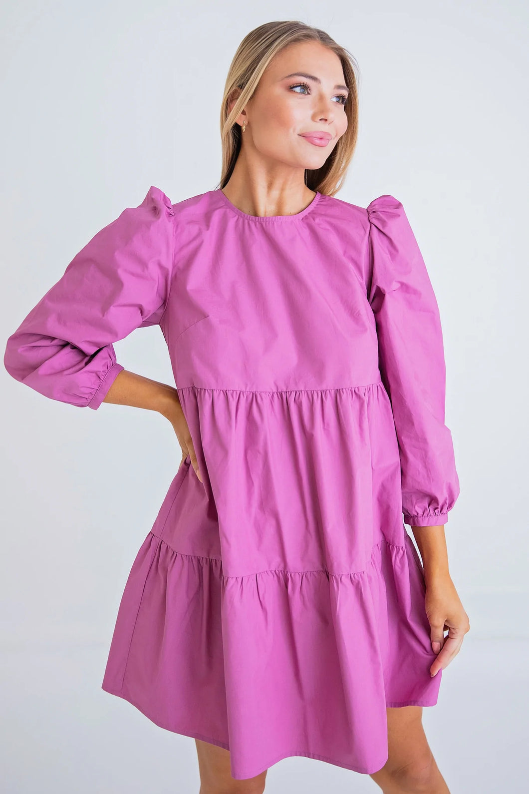 Purely Perfect Puff Sleeve Dress - Lilac