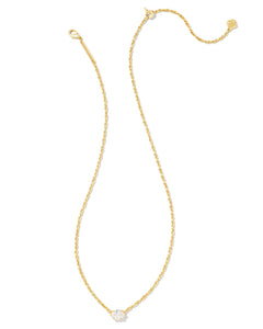 Kendra Scott Cailin Gold Pendant Necklace in White Crystal