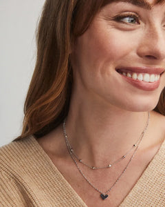 Ari Heart Multi Strand Necklace in Silver by Kendra Scott