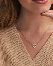 Load image into Gallery viewer, Ari Heart Silver Pendant Necklace in White Crystal by Kendra Scott