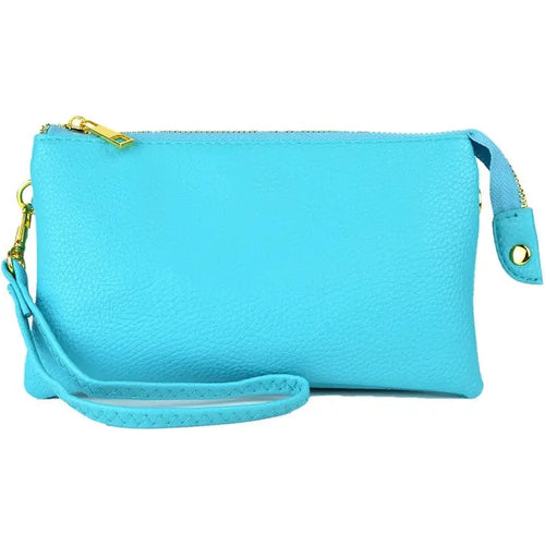 3 Compartment Crossbody/Wristlet- Baby Blue