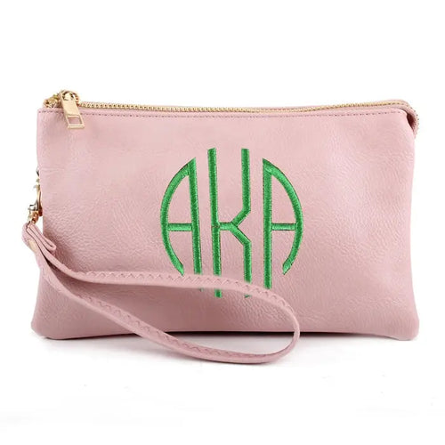 3 Compartment Crossbody/Wristlet- Baby Pink