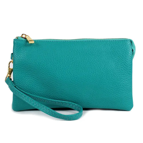 3 Compartment Crossbody/Wristlet- Turquoise