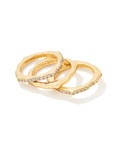 Mallory Gold Ring Set in White Crystal by Kendra Scott