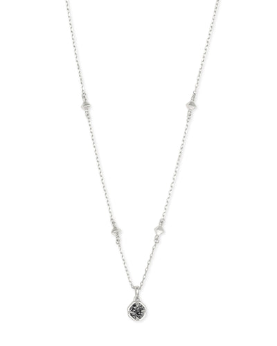 Nola Short Silver Pendant Necklace in Platinum Drusy by Kendra Scott