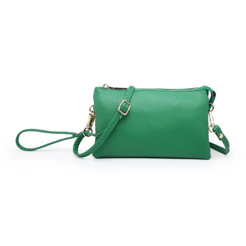 3 Compartment Crossbody/Wristlet- Christmas Green