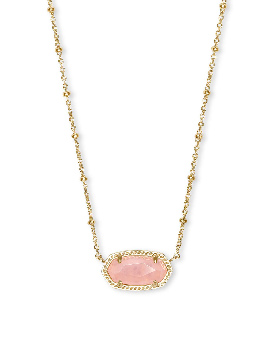 Kendra Scott Elisa Gold Short Satellite Pendant Necklace in Rose Quartz