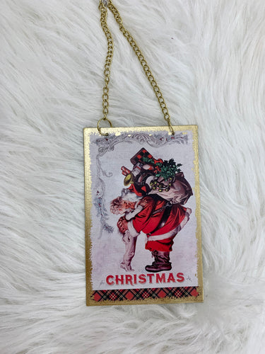 GANZ Metal Santa Ornaments