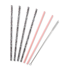 Load image into Gallery viewer, Swig Reusable Straw Set - Luxury Leopard + Blush