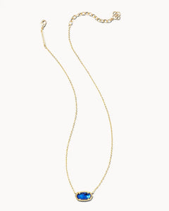 Elisa Gold Pendant Necklace in Navy Abalone by Kendra Scott