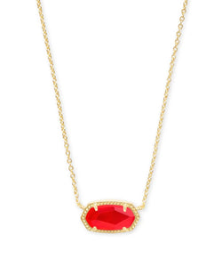 Elisa Gold Pendant Necklace in Red Illusion by Kendra Scott