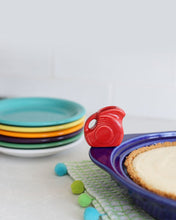 Load image into Gallery viewer, Fiesta Twilight Pie Plate with Scarlet Disk Pitcher mini