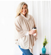 Load image into Gallery viewer, Taupe Kristen Faux Fur Poncho by Viv and Lou