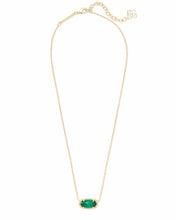 Load image into Gallery viewer, Elisa Gold Pendant Necklace in Emerald Cat&#39;s Eye by Kendra Scott