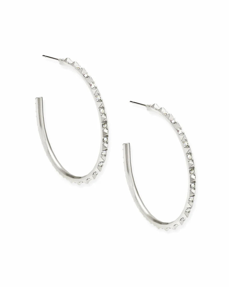 Veronica Hoop Earrings in Silver by Kendra Scott