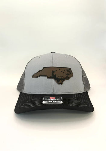 Bella Cotton Brown Leather NC Duck Hunt Patch Hat