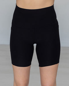 Live-in Pocket Biker Shorts in Black by Grace and Lace