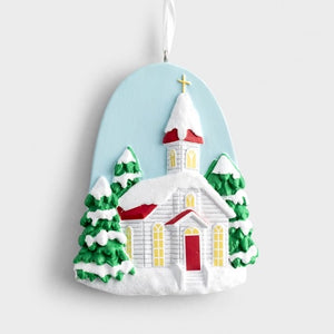 Snowy Church Christmas Ornament