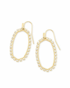 Kendra Scott Elle Open Frame Crystal Drop Earrings in Gold