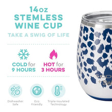 Load image into Gallery viewer, SCOUT + Swig Leopard Noir 14oz. Stemless Wine Cup