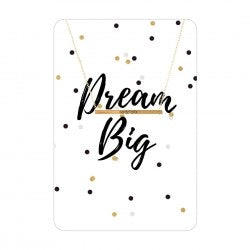 Gold DREAM BIG Bar Necklace & Card Set