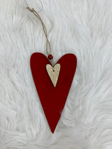 GANZ Felt/Wooden Heart Ornament