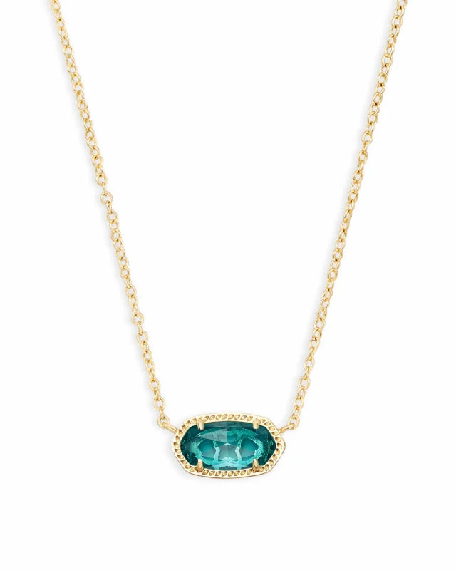 Elisa Gold Pendant Necklace in London Blue by Kendra Scott
