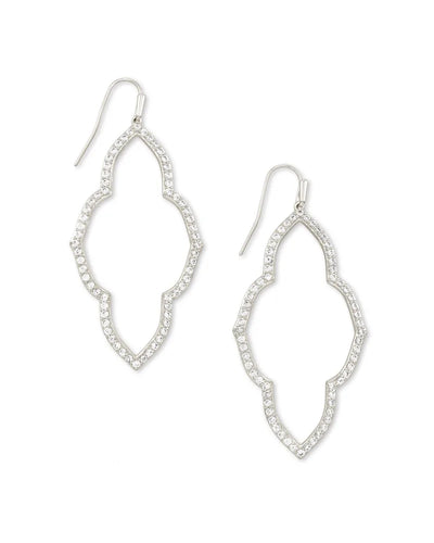 Abbie Open Frame Earrings in Silver by Kendra Scott