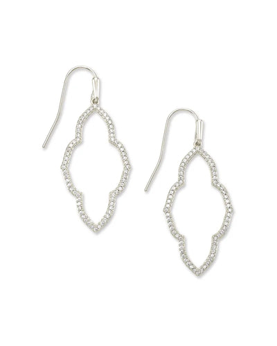 Abbie Small Open Frame Earrings in Silver by Kendra Scott