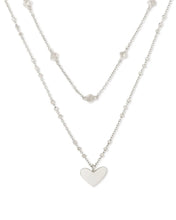 Load image into Gallery viewer, Ari Heart Multi Strand Necklace in Silver by Kendra Scott