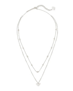 Ari Heart Multi Strand Necklace in Silver by Kendra Scott