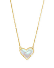 Load image into Gallery viewer, Ari Heart Gold Pendant Necklace in Dichroic Glass by Kendra Scott