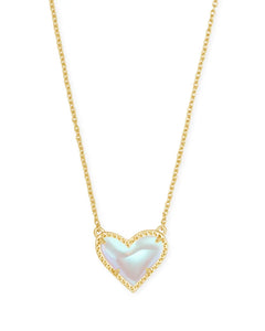 Ari Heart Gold Pendant Necklace in Dichroic Glass by Kendra Scott