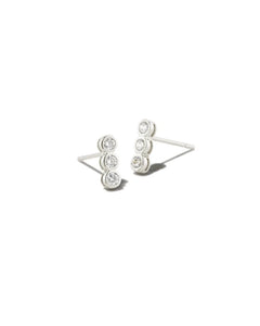 Carmen Silver Stud Earrings in White Crystal by Kendra Scott