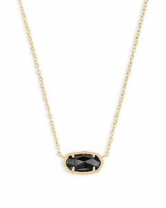 Elisa Gold Pendant Necklace in Black by Kendra Scott