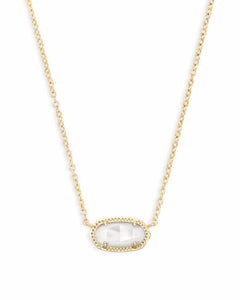 Elisa Gold Extended Length Pendant Necklace in Ivory Mother of Pearl by Kendra Scott
