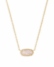 Load image into Gallery viewer, Elisa Gold Pendant Necklace in Rose Quartz by Kendra Scott