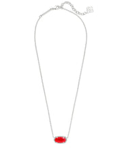 Load image into Gallery viewer, Elisa Silver Pendant Necklace in Red Illusion by Kendra Scott