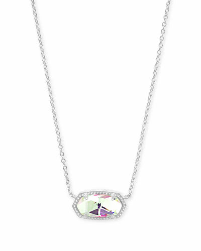 Elisa Silver Pendant Necklace in Dichroic Glass by Kendra Scott
