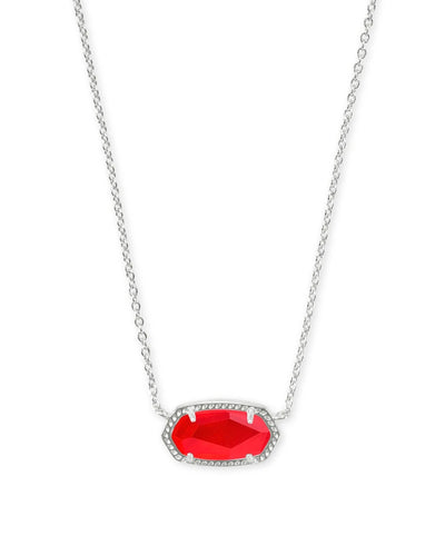 Elisa Silver Pendant Necklace in Red Illusion by Kendra Scott