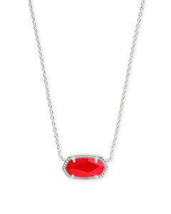 Elisa Silver Pendant Necklace in Red Illusion by Kendra Scott