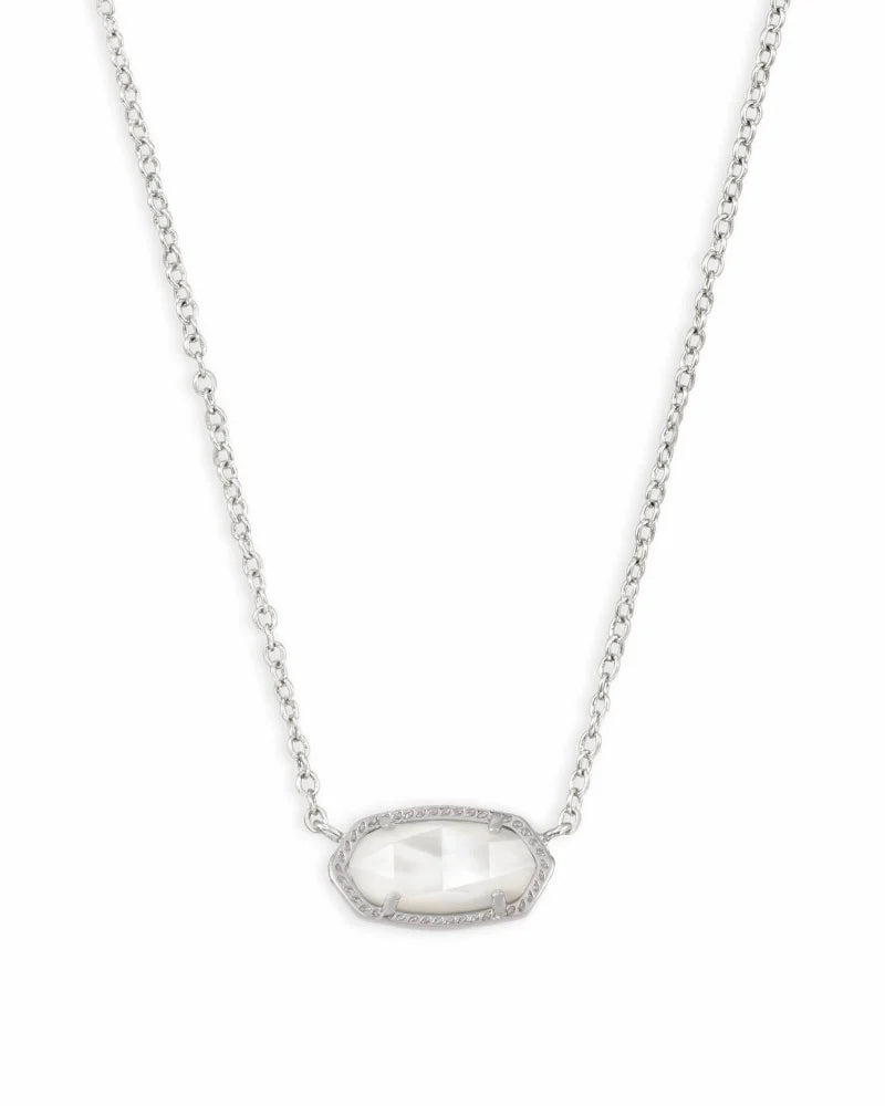Elisa Silver Pendant Necklace in Ivory Mother of Pearl by Kendra Scott