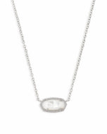 Elisa Silver Pendant Necklace in Ivory Mother of Pearl by Kendra Scott
