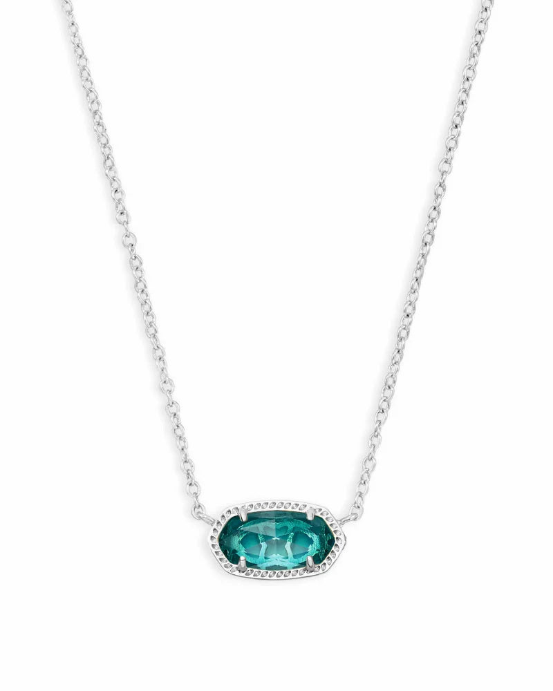 Elisa Silver Pendant Necklace in London Blue by Kendra Scott