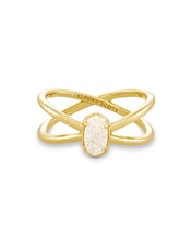 Load image into Gallery viewer, Emilie Gold Double Band Ring in Iridescent Drusy by Kendra Scott