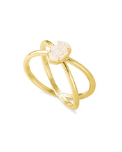 Load image into Gallery viewer, Emilie Gold Double Band Ring in Iridescent Drusy by Kendra Scott