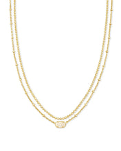 Load image into Gallery viewer, Emilie Gold Multi Strand Necklace in Iridescent Drusy by Kendra Scott