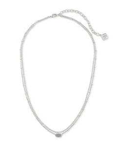 Emilie Silver Multi Strand Necklace in Platinum Drusy by Kendra Scott