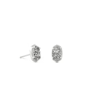 Load image into Gallery viewer, Emilie Silver Stud Earrings in Platinum Drusy by Kendra Scott