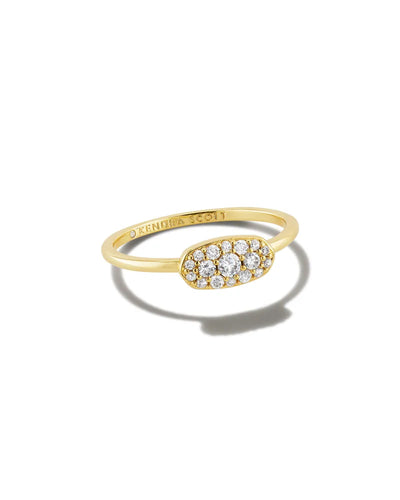 Grayson Gold Band Ring in White Crystal by Kendra Scott